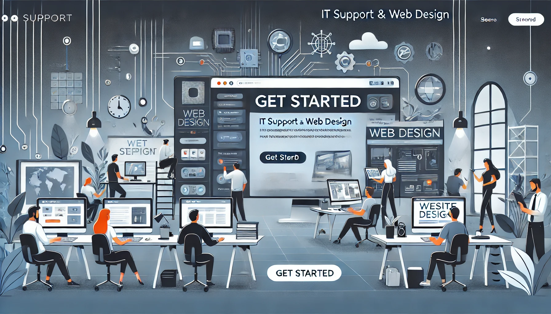 image of developers and IT support technicians